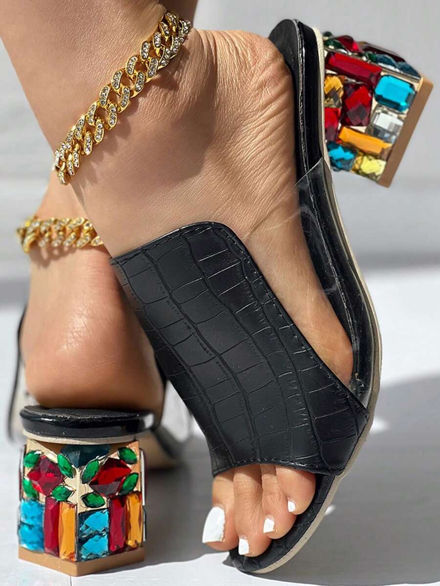 Women's Summer Floral Open Toe High Heel Sandals