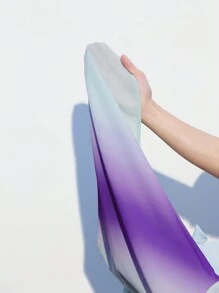 Maija 女士渐变色长袖休闲衬衫，飘逸，适合工作，夏季 - 紫色 - 查看 10