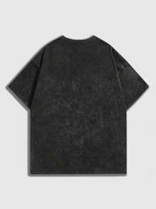 ROMWE MEN Street Life Áo thun nam tay ngắn in họa tiết mắt tuyết, thích hợp mặc hàng ngày vào mùa xuân và mùa hè - Nhiều màu - Xem 2