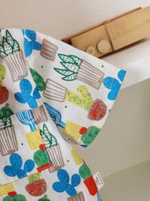 Baby Boy's Casual Cactus Print Short Sleeve Shirt With Button Front And Shorts Pajama Set - Multicolor - View 3