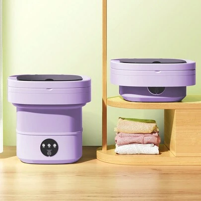 Teckwe Foldable Washing Machine,Portable Bucket-Type Fully Automatic Washing And Drying Machine With 3 Modes Deep Cleaning Of Underwear,Baby Clothes And Other Small Clothes.Suitable For Apartments Dormitories Hotel 6L - UK Plug