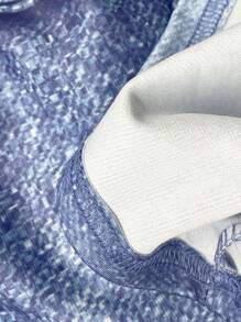 SHEIN Essnce 大尺碼休閒春夏牛仔A字裙 - 藍色 - 查看 6