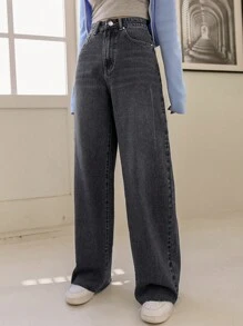 DAZY Ladies' Versatile Daily Wear Denim Long Pants Women Jeans - Dark Grey - View 3