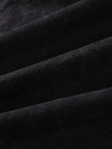 ROMWE MEN Grunge Punk Men's Skull & Letter Print Drop Shoulder Tee - Black - View 3