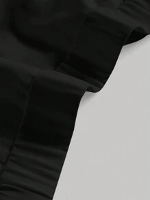 SHEIN MOD Váy xòe viền trơn màu đơn giản mùa hè - màu đen - Xem 3