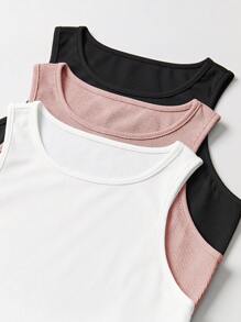 SHEIN Unity 夏季休閒圓領背心以及帶有翻蓋口袋的束口運動長褲 - 彩色 - 查看 7