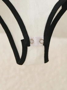 Body Bicolor Tricot Shein - Preto e Branco - Visão 5