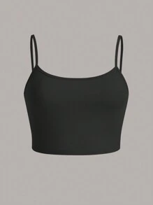 SHEIN EZwear Áo có dây đeo spaghetti màu trơn thông thường, phù hợp cho phụ nữ có kích thước lớn, mùa hè - Nhiều màu - Xem 9