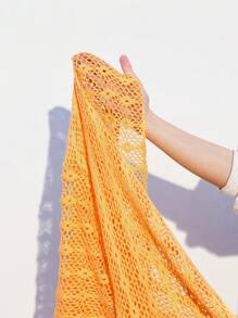 Maija Bộ đồ hai mảnh dệt kim khoét rỗng đơn giản cho nữ đi nghỉ - Màu vàng - Xem 9