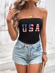 SHEIN LUNE Áo kiểu dáng ôm vừa vặn dành cho nữ, giản dị và thích hợp cho mùa hè, Mỹ - màu đen - Xem 6