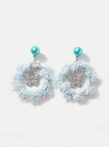 SHEIN ICON Đúng mốt Vật rủ xuống Trang trí Hoa tai Thích hợp Đối với Mặc hàng ngày - Màu xanh nhạt - Xem 3