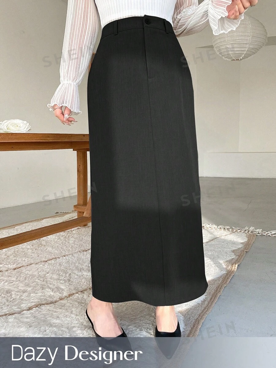 Dazy Designer Falda recta y versátil para salidas de primavera y verano, ropa de vuelta al colegio