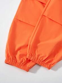 SHEIN Explorewe 青少女短袖印花上衣加實色貨物褲2件套裝，春夏季