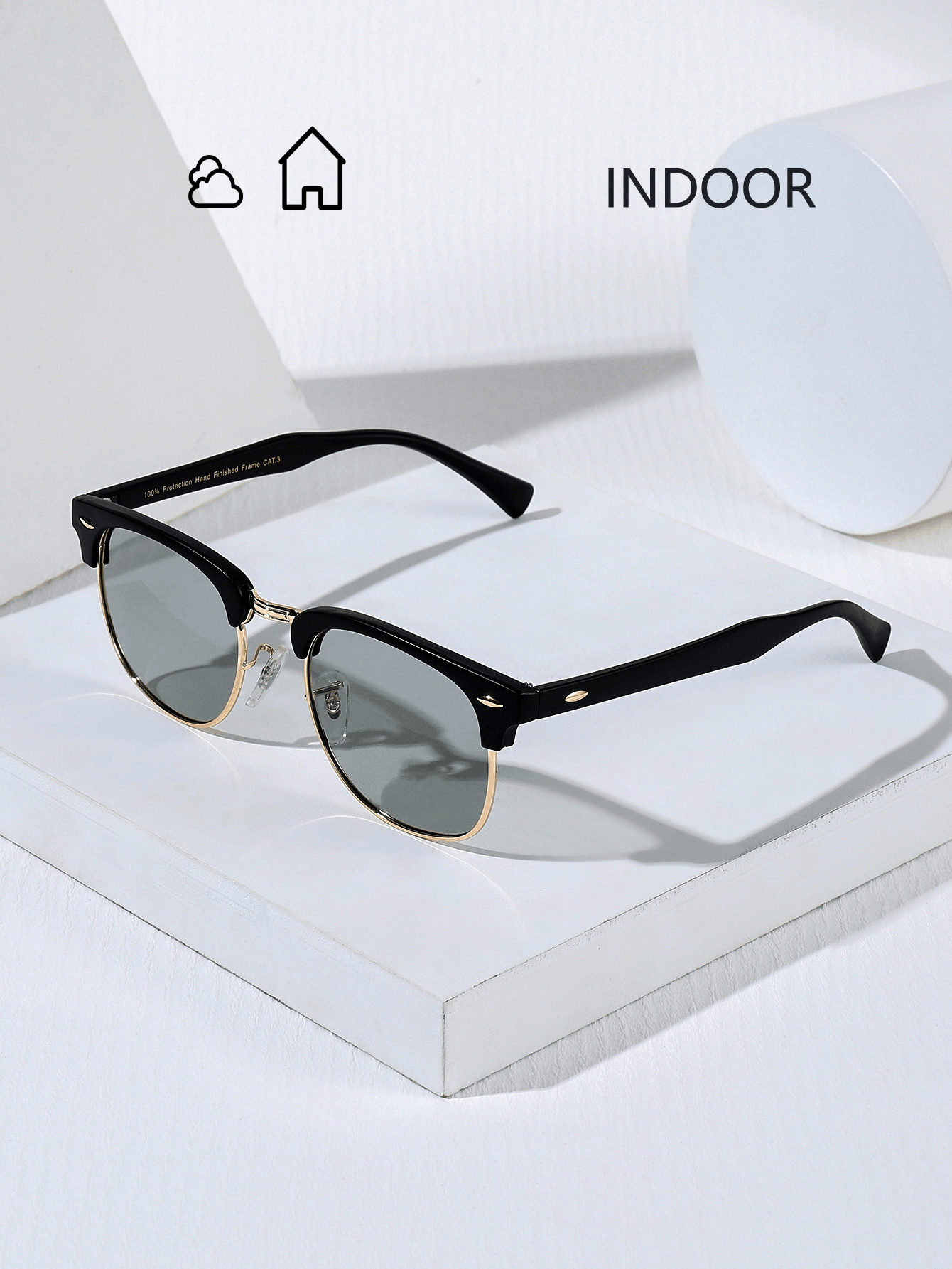 POLASUP 1pc Photochromic Semi-Rimless Polarized Summer Sunglasses Men Classic Travel Frame Sun Glasses Color Changing Fashion Eyewear (Including Anti-Lost Rope And Glasses Cloth) Elegant Sunglasses Sun Glasses Beach Accessories Sun Glasses Sunglasses Shades For Summer Beach Vacation,Outdoor,Travel - Grey - View 2