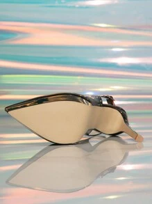 Women's Fashionable Elegant Sexy High Heel Platform Pointed Toe Pumps - Black - View 4