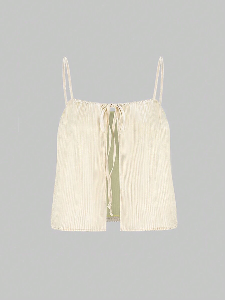 SHEIN Unity Summer Solid Color Beach Camisole Top - Yellow - View 1