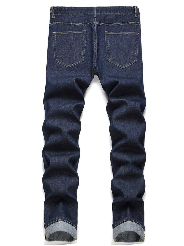 Teen Boy Fashion Ripped Jeans - Dark Wash - View 2