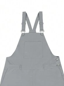 Manfinity Homme Pantalones Cortos De Tirantes Sólidos Casuales De Verano Para Hombre - Gris - Ver 6