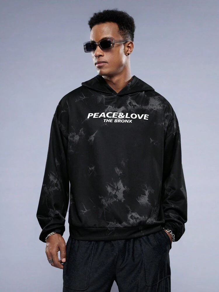 Men's Knitted Long Sleeve Sweatshirt With Letter Printed, For Fall Winter