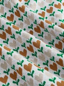 SHEIN MOD 加大碼無袖立領心形印花連衣裙，帶裙擺 - 彩色 - 查看 4