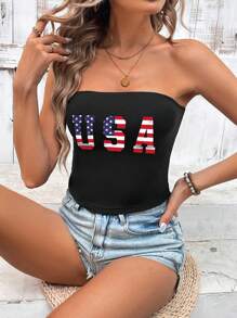 SHEIN LUNE Áo kiểu dáng ôm vừa vặn dành cho nữ, giản dị và thích hợp cho mùa hè, Mỹ - màu đen - Xem 5