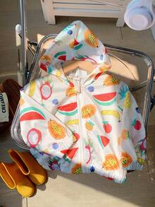 Giacca Con Cappuccio Casual Stampata Con Frutta Divertente Per Bambini Maschi, Perfetta Per I Viaggi - Multicolore - Visualizzare 5