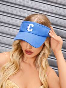 SHEIN ICON 时尚蓝色 C 设计棒球帽，学校