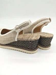 Giày cao gót Peep Toe Wedge có đế đế thời trang dành cho nữ - Màu Khaki - Xem 2