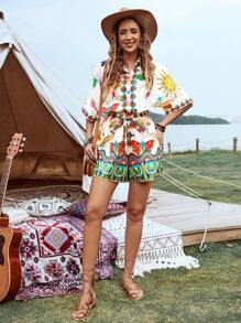 SHEIN VCAY Women Music Festival Jumpsuits - Multicolor - View 6