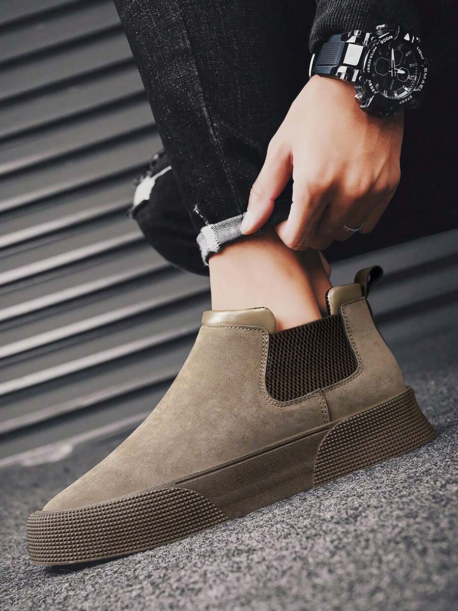 Nam Mid-top Giải trí Ngoài trời Giày ống , Da lộn Không thấm nước Chất liệu , Giày lười & Nhẹ , Bên trong Tăng cao Thiết kế , Giải trí Phong cách - màu nâu - Xem 1