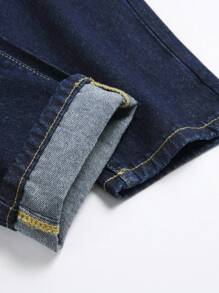 Teen Boy Fashion Ripped Jeans - Dark Wash - View 7