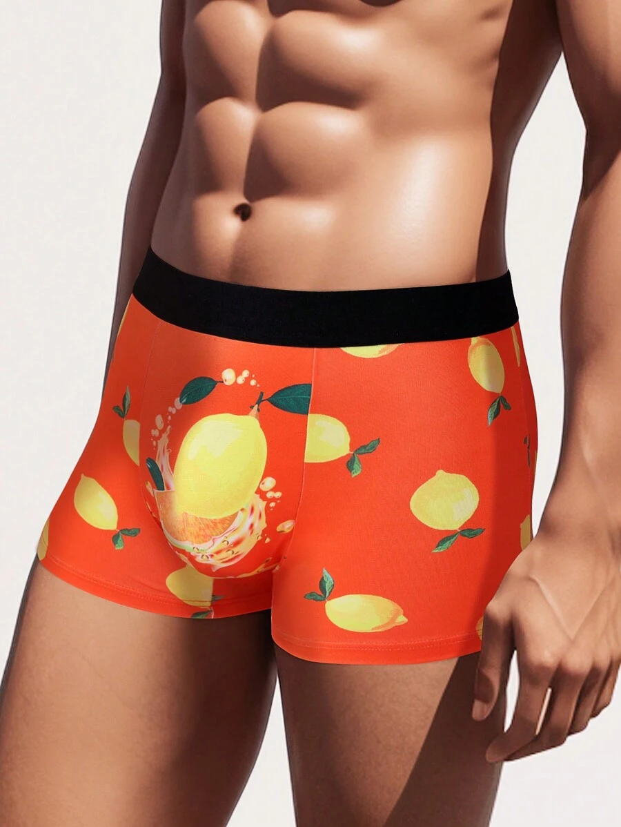 Quần short boxer in hình trái chanh cho nam - Nhiều màu - Xem 1
