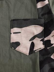 Fashionable Baby Boy Camouflage Printed Green Short Sleeve Set For Spring/Summer - Army Green - View 5