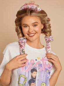 FRIENDS X SHEIN 4入組不產熱的捲髮工具套裝 - 淺粉色 - 查看 2