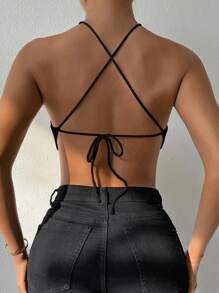 Chiquease Mouwloze gebreide top met textuur, casual dagelijkse kleding, asymmetrische zoom, spaghettibandjes, kort model, lente en zomer