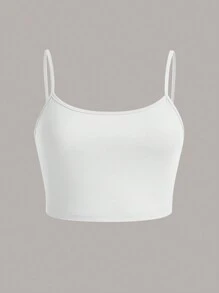 SHEIN EZwear Áo có dây đeo spaghetti màu trơn thông thường, phù hợp cho phụ nữ có kích thước lớn, mùa hè - Nhiều màu - Xem 3