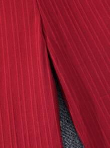 Teen Girl Solid Color Tube Top Jumpsuit With Shoulder Straps Summer Holiday - Burgundy - View 6