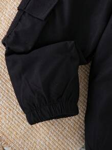 寶寶男孩酷炫運動3入組簡單字母印花短袖t恤、背心和夏季運動褲 - 黑色 - 查看 8