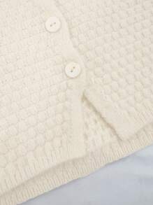 Sweetra Của phụ nữ Kết cấu Chất vải Halter Neck Knit ngọn - Màu be - Xem 4