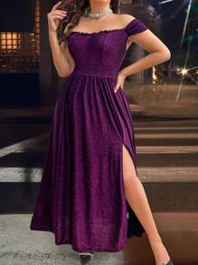 SHEIN Belle Kleid Mit Hohem Seitenschlitz In Großen Größen