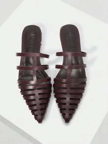 MOTF PREMIUM GIÀY BẰNG MŨI NHỎ ĐƠN GIẢN & THOẢI MÁI DÀNH CHO NỮ CHO LỄ HALLOWEEN VÀ GIÁNG SINH MÙA HÈ VÀ THU - màu nâu - Xem 1