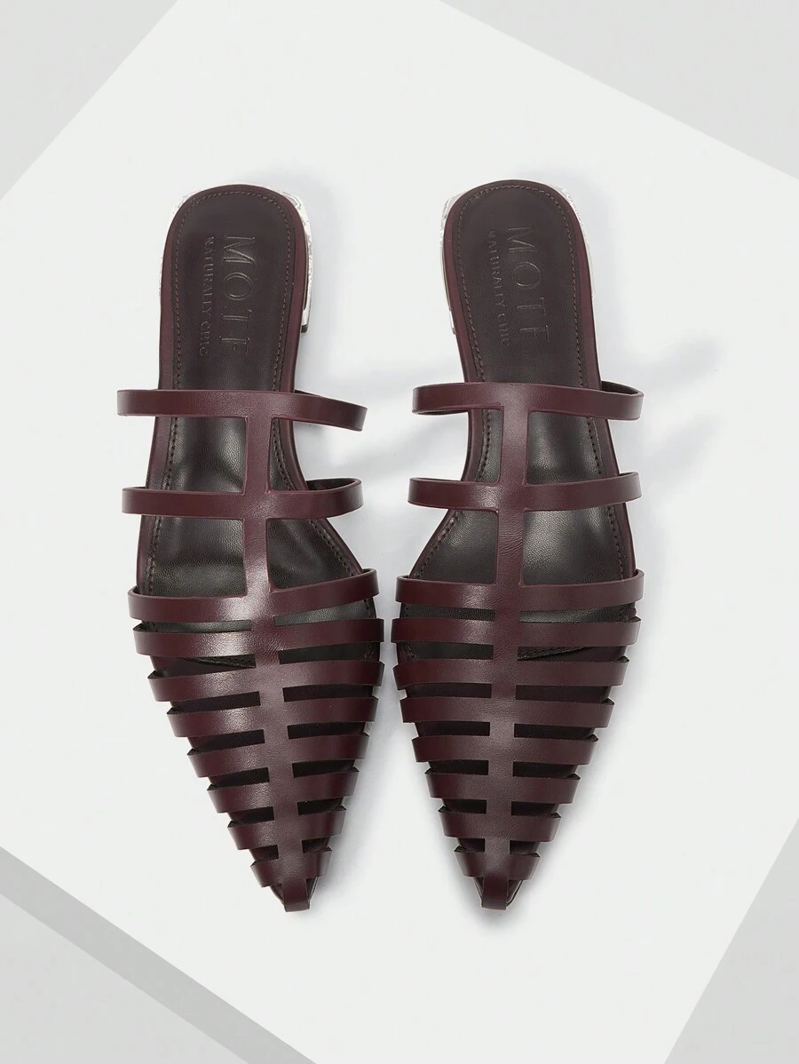 MOTF PREMIUM GIÀY BẰNG MŨI NHỎ ĐƠN GIẢN & THOẢI MÁI DÀNH CHO NỮ CHO LỄ HALLOWEEN VÀ GIÁNG SINH MÙA HÈ VÀ THU - màu nâu - Xem 1