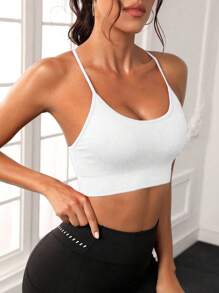 Easithlete Sujetador Deportivo Sin Costuras De Alta Elasticidad Con Espalda Cruzada Para Mujeres