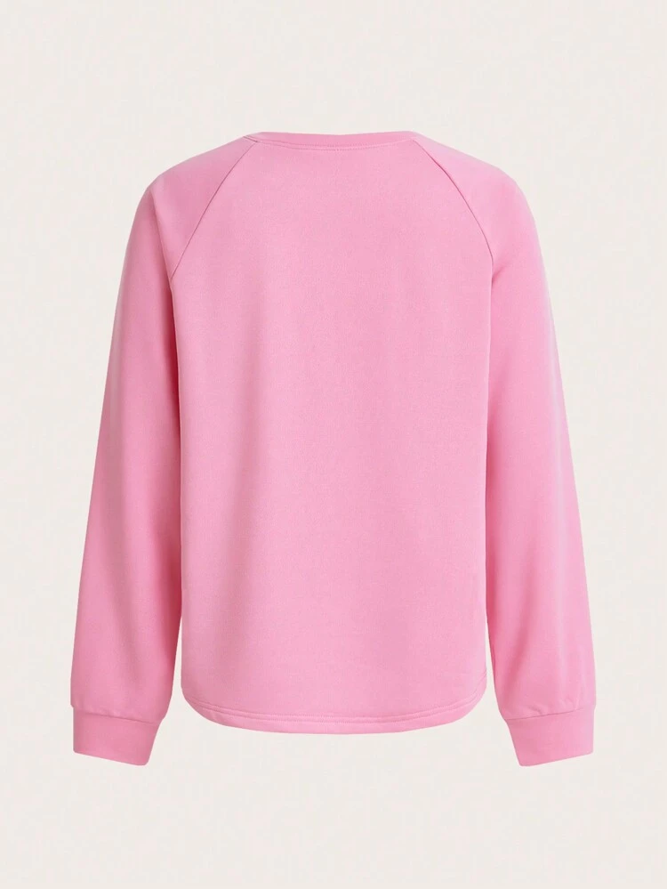 Women's Spring And Autumn Casual Raglan Long-Sleeved Sweatshirt With Letter Print