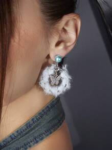 SHEIN ICON Đúng mốt Vật rủ xuống Trang trí Hoa tai Thích hợp Đối với Mặc hàng ngày - Màu xanh nhạt - Xem 2