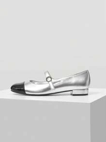 MOTF PREMIUM WOMEN'S ROUND-TOE COMFORTABLE FLAT SHOES WITH PATCHWORK DETAIL VACATION SHOES SUMMER