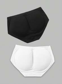 2pcs/Set Women's Shapewear Set: Waist Trainer And Shaping Clothes With Triangle Panties And Hip Pads - Multicolor - View 3