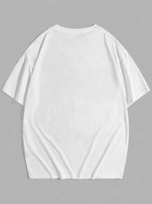 ROMWE MEN Harry Potter | ROMWE Men Short Sleeve Graphic T-Shirt - White - View 2