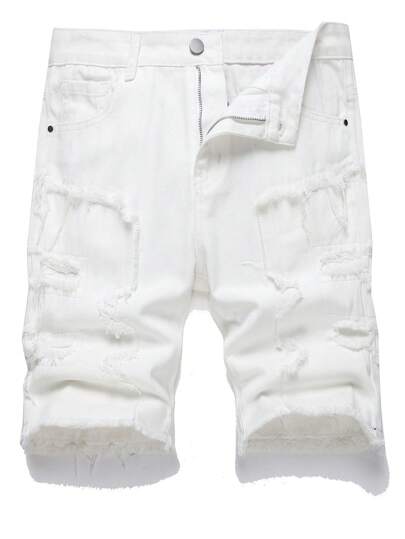 Tween Boy Distressed Casual Denim Shorts With Pockets