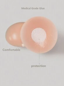 12入組 6對肉色薄款圓形矽膠乳貼,適用於女性 - 粉色 - 查看 4